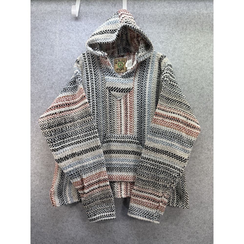 Baja Joe Hoodie White/multicolor Size Medium With Front Pocket